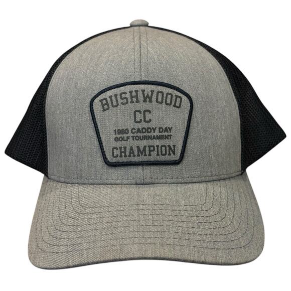 Travis Mathew Golf Bushwood CC 1980 Champion Trucker Snapback Hat Gray Navy Blue - Picture 1 of 6